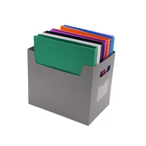 Caja de almacenamiento de archivos de escritorio personalizable estante de almacenamiento de archivos plegable soporte de exhibición de oficina de plástico impermeable antiincrustante