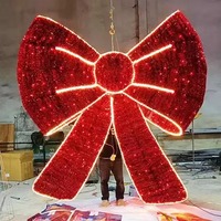 Luz LED 3D Grande para Exteriores con Forma de Lazo, Impermeable, Decoración Navideña para Calles, Parques y Paisajes