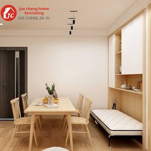 เตียงเมอร์ฟี่แบบบูรณาการที่ทันสมัยพร้อมตู้เสื้อผ้าซ่อนผนังและระเบียงการศึกษาพับได้เฟอร์นิเจอร์สไตล์แผงเตียงที่มองไม่เห็น - Product Image 3