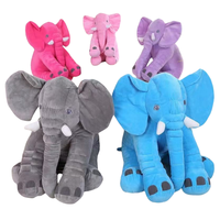 Peluche d'éléphant personnalisable, mignonne, avec de grandes oreilles, peluche d'éléphant à longues oreilles pour bébé, super douce, en coton PP, maille, 40 cm/60 cm