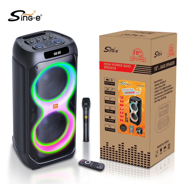 ZQS10222 10-Inch High-Power for Blue-tooth 5.3 Amplifier Speaker RGB LED Lights Wireless Microphone Support Portable