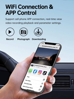 Cámara de Coche Oculta 2k con Wifi, Grabación Delantera y Trasera con Doble Lente, Pantalla de 2.99 Pulgadas y Visión Nocturna F5