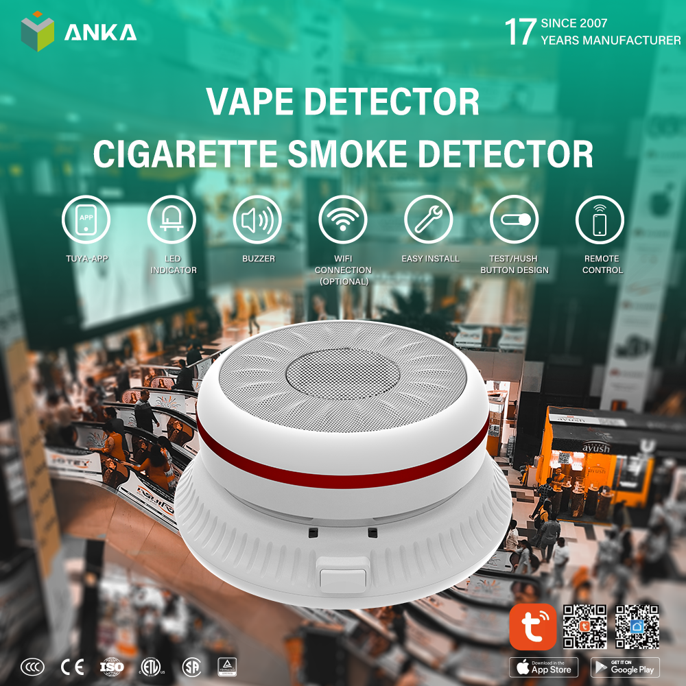 e cigarette fire alarm Tuya WIFI PM2.5 Temperature & Humidity Indication Vaping Detector