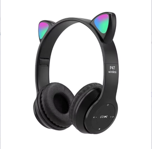 Nouveau Hot Sale 2025 Casque P47 Écouteurs sans Fil Bluetooth 5.0 pour Filles, <span class=keywords><strong>Meilleurs</strong></span> Casques de Jeu Mobile avec Oreilles de Chat Dessin Animé - Product Image 3