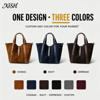 Tas Desainer Mewah Kulit Asli OEM/ODM untuk Wanita, MOQ Rendah, Tas Tangan Kapasitas Besar Model Bucket, untuk Penggunaan Sehari-hari, Santai, dan Kerja