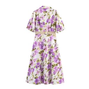 Vestidos Midi Casuales de Verano para Mujer, Transpirables, con Cintura Natural y Estampado Floral - Product Image 2