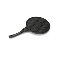 Poêle à frire en alliage d'aluminium avec poignée en plastique, poêle à crêpes pour cuisinière à gaz, durable, facile à nettoyer