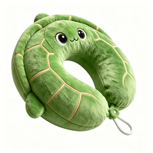 Customize Soft Plush U-Shaped <b>Travel</b> <b>Pillow</b> with Big Eyes & Shell Embroidery, <b>Kids</b> Airplane/Car Ride Neck Support - Product Image 4
