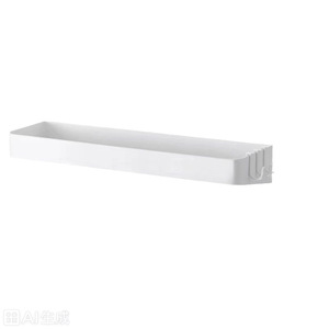 Japanese Style Wall Mounted Bathroom Shelf White 40cm No Drill Storage Rack With Hooks For <b>Kitchen</b> And Bathroom Use - Product Image 3