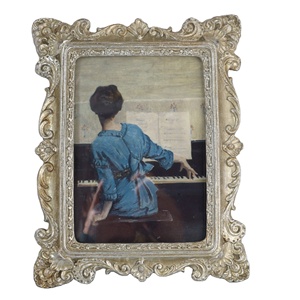 Bán buôn tồi tàn <span class=keywords><strong>Chic</strong></span> hình ảnh khung trong quét Vàng resin điêu khắc cho trang trí nội thất phù hợp với 5x7 hình ảnh - Product Image 4