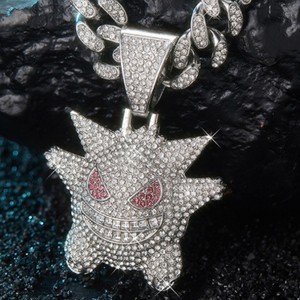 بيع بالجملة أنيقة كاملة الماس قزم Geng شبح قلادة المجوهرات الراقية مع طلاء الذهب نمط الكرتون المألوف للحفلات - Product Image 4