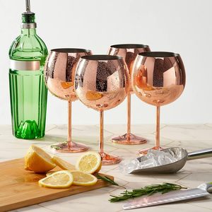 <span class=keywords><strong>Verre</strong></span> à vin personnalisé en acier inoxydable 304 pied haut 500ml pour finition en <span class=keywords><strong>verre</strong></span> à champagne résistant aux chutes pour la vaisselle d'extérieur en métal Gobl - Product Image 1