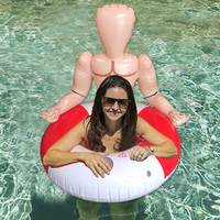 Flotador Inflable de Salvavidas, Rojo y Blanco, 71cm/28in, Disfraz Hawaiano, Accesorios para Disfraces Hawaianos