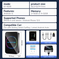 Caja Inteligente Inalámbrica 3 en 1 con Carplay, Apple Android Auto y Wifi6, 16G Kowankit 2026, Plug & Play, Compatible con Autos desde 2016+