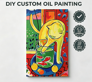 Kit de Pintura por Números de Songwoo Henri <span class=keywords><strong>Matisse</strong></span>, Arte Fauvista Famoso, Gato Amarillo en Pecera, Pintura Vibrante por Números - Product Image 1