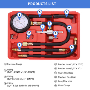 Pompe d'injection de carburant Injecteur Testeur Gaz Essence Essence Huile <span class=keywords><strong>Combustion</strong></span> Pulvérisation Pression <span class=keywords><strong>Test</strong></span> Indicateur Outils Compteur Jauge <span class=keywords><strong>Kit</strong></span> - Product Image 3