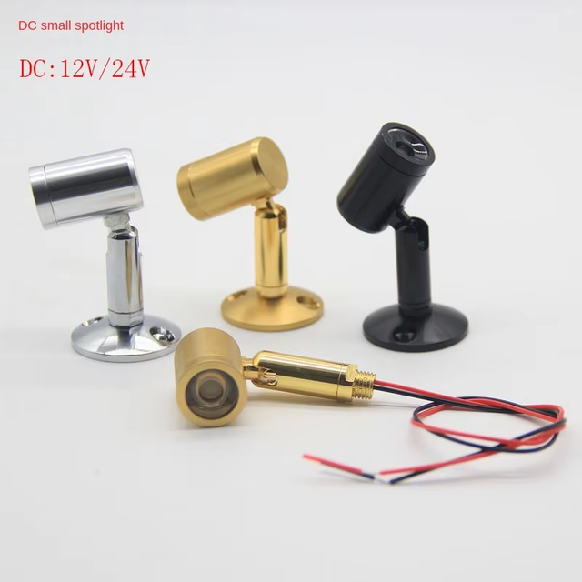 LED Modern Aluminum Miniature Spotlight AC 85-265V Black Chrome Finish Surface Mounted Cabinet Display Cabinet Lights 1W 6000K