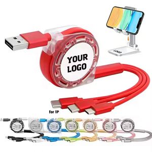 Promo Gift Wholesale Custom Logo Universal 3 in 1 Multi Charging Retractable Usb Cable Fast <b>Charger</b> - Product Image 1