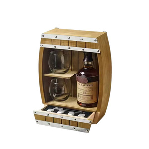 Caja de Almacenamiento de Vino de Madera de 3 Niveles con Puerta de Vidrio para Uso en Bar o Escritorio - Product Image 3