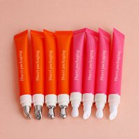 Tube souple cosmétique minimaliste en PE personnalisé D19 10ml-25ml pour baume à lèvres et gel, avec embout en céramique incliné