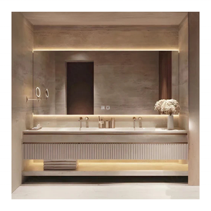 Mobile <span class=keywords><strong>Bagno</strong></span> in Alluminio Durevole a Prezzo Conveniente con Lavabo Doppio e Armadietto Portasciugamani - Product Image 1
