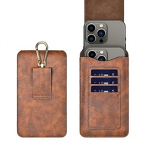 Étui de téléphone vintage en cuir PU Crazy Horse avec clip ceinture, double pochette pour iPhone 17 16 Pro Max, sacoche d'affaires pour homme