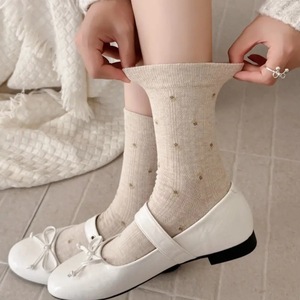 Women's Mid-Calf Slouch Socks Floral Print Anti-Bacterial Autumn Style Casual Wear - Product Image 4