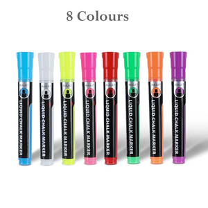 Marqueurs à craie liquide non toxiques à prix réduit, 8 couleurs, écriture fluide, pour dessin et écriture - Product Image 2