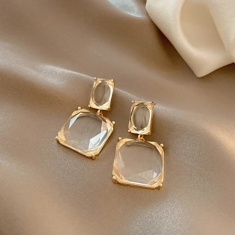 Damenmode neueste Legierung vergoldete geometrische Ohrringe für trend ige Modeschmuck SL-EA1012