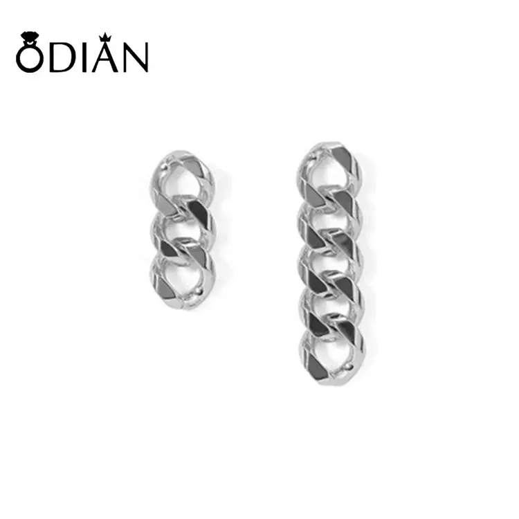 Stainless Steel Women Jewelry 18 K 18K Gold Plated Thick Curb Cuban Link Chain Earrings