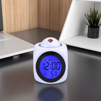 Nouvelle horloge numérique à commande vocale électronique avec projection, affichage au plafond, moniteur de température, fonction snooze, horloge de bureau
