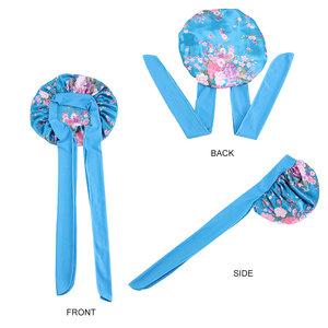 Ban nhạc rộng thường xuyên satin mượt nắp ca-pô với cạnh kiểm soát bọc Tie ngủ đêm cap <span class=keywords><strong>Head</strong></span> Cover satin bonnets cho phụ nữ - Product Image 5