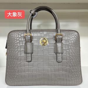Luxury Brand Men's Crocodile Genuine <b>Leather</b> Durable High Quality Zipper Closure <b>Briefcase</b> Laptop Business Large Capacity - Product Image 6