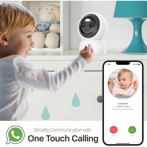 Cámara de Seguridad Interior Faleemi de Doble Lente 2K, WiFi 2.4GHz 5GHz, PTZ con Aplicación Móvil, Audio Bidireccional, Seguimiento de Movimiento - Product Image 2