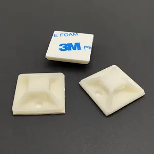 Nd25 assento de fixação de cabo de nylon, peça de posicionamento autoadesiva de 3m, 25*25mm