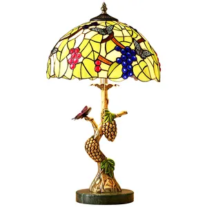 Edroom-Lámpara de mesita de noche para sala de estudio, accesorio decorativo de cobre para escritorio, arte Retro