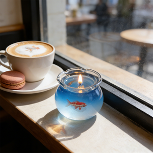 <span class=keywords><strong>Velas</strong></span> Decorativas con Forma de Pecera de Peces Dorados para Propietarios de Librerías, Decoración Literaria, Caja de Regalo, Venta al por Mayor, Recuerdo para Clientes, Exhibición de Nicho - Product Image 4