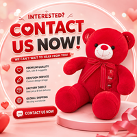 Pabrik Grosir OEM ODM Beruang Teddy Merah Raksasa dengan Bordir I Love You untuk Hadiah Hari Valentine untuknya Hadiah Ulang Tahun.