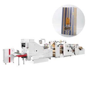 Fully automatic square bottom food paper bag die cut window making machine make paper bags making machine