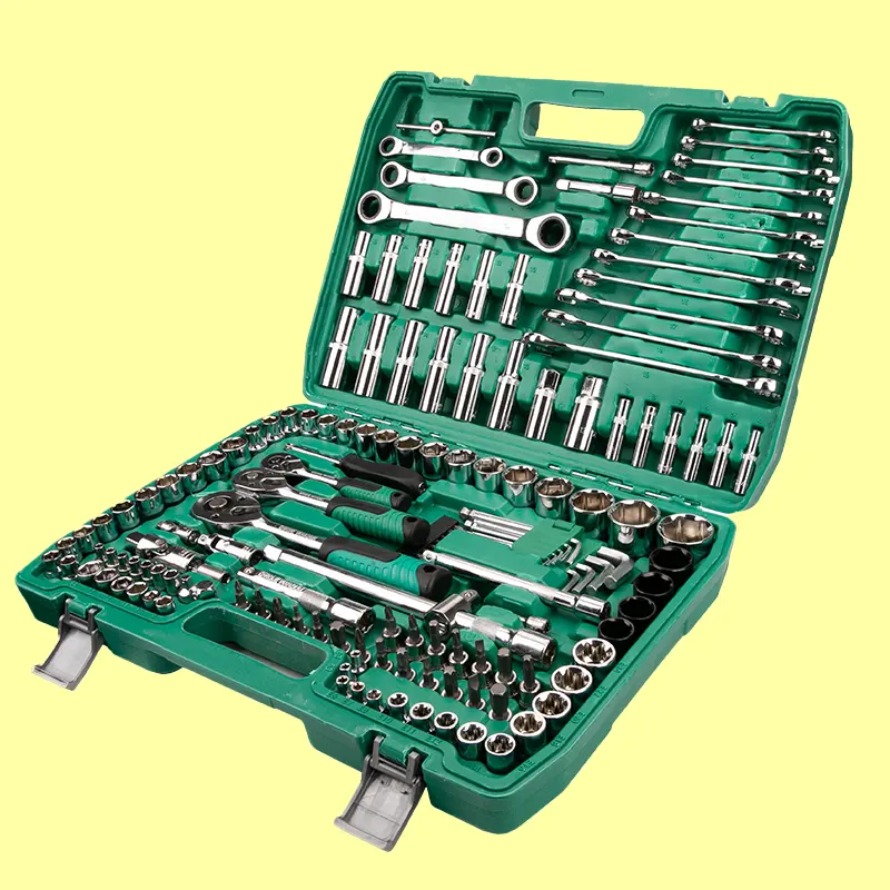 Multifuncional 151 Uds herramienta de llave profesional combinación llave inglesa Juego de Herramientas de zócalo de trinquete para reparación de automóviles