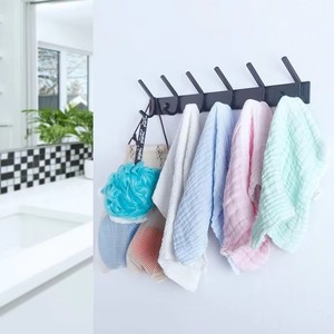 5pcs Wall Mounted Stainless Steel <strong>Coat</strong> <strong>Hanger</strong> <strong>Rail</strong> with Double Metal Hook Robe Hook Rack for Clothing Use - Product Image 6