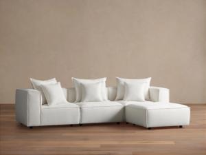 Sofá Seccional de Tela de 4 Plazas, Estilo Nórdico Francés, para Sala de Estar, Apartamentos y Uso Doméstico - Product Image 2