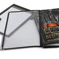 Menu en cuir PU avec couverture transparente en PET, 4 pages, 8,5x11 pouces, pour café et restaurant, haute qualité, de Yimi