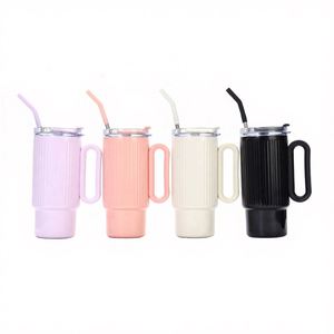 Large Capacity Thickened Simple Ice Bucket 304 <b>Stainless</b> <b>Steel</b> Vacuum Insulated <b>Cup</b> Handle <b>Straw</b> 6-12 Hours Thermal Insulation - Product Image 1