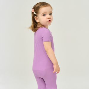 ชุดรอมเปอร์เด็กผู้หญิงแบบกำหนดเอง เสื้อผ้าเด็กวัยหัดเดินขายส่ง ชุดนอนเด็กทารกผ้าใยไผ่ระบายอากาศ ชุดรอมเปอร์แบรนด์ส่วนตัว เสื้อผ้าเด็ก - Product Image 3