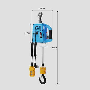 Katrol listrik portabel 200kg, Derek tangan listrik blok traksi kawat baja elektrik tali pengangkat - Product Image 6