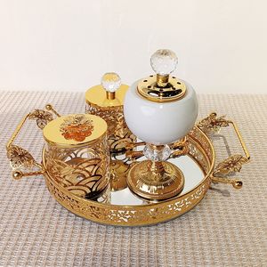 Decorazione per il Ramadan, Fabbrica Cinese, Decorazione Araba Portatile per Ufficio, Hotel, Casa, Moderno Bruciatore <span class=keywords><strong>d</strong></span>'Incenso Arabo in Acrilico Dorato - Product Image 1