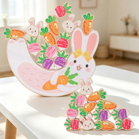 Nouveau jouet d'équilibre en bois Montessori en forme de lapin, jeu de blocs à empiler, coordination œil-main, jouet d'apprentissage précoce pour les garçons et les filles d'âge préscolaire