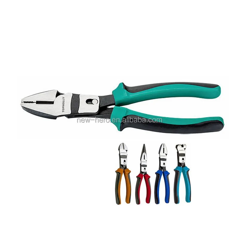 Hot New 8 " Inch Compound Action Design Increase Cutting Force Power Linesman Pliers Cross Check Jaw Pattern Combination Pliers
