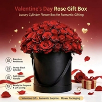 Boîtes à fleurs en velours doux de luxe, beige et gris, en suède, en carton, cylindriques, pour roses, avec logo personnalisé